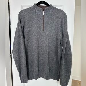 Peter Millar Men's Gray Quarter-Zip Sweater size M